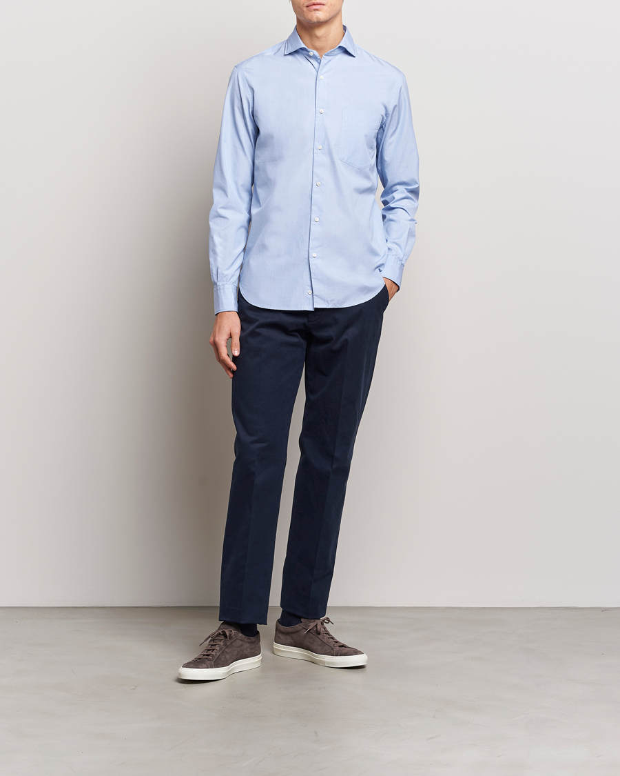 Herr | Skjortor | Aspesi | Striped Poplin Shirt Light Blue