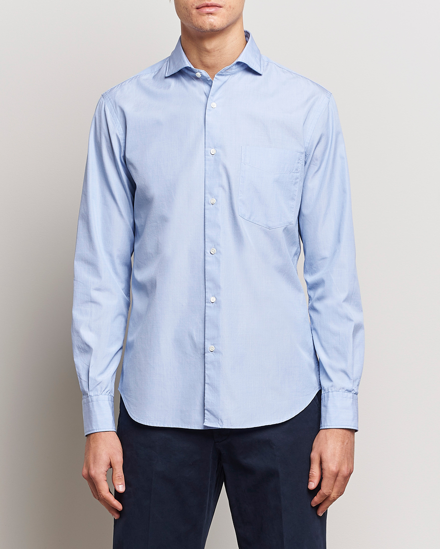 Herr | Skjortor | Aspesi | Striped Poplin Shirt Light Blue