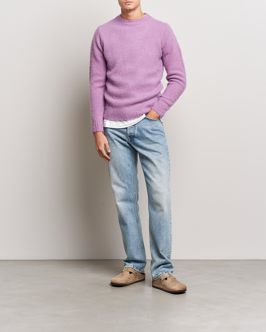 Herr | Tröjor | Aspesi | Brushed Shetland Sweater Purple