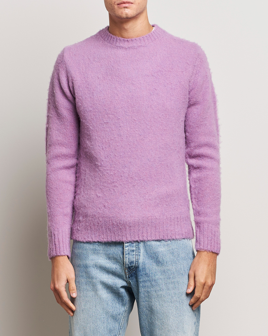 Herr | Tröjor | Aspesi | Brushed Shetland Sweater Purple