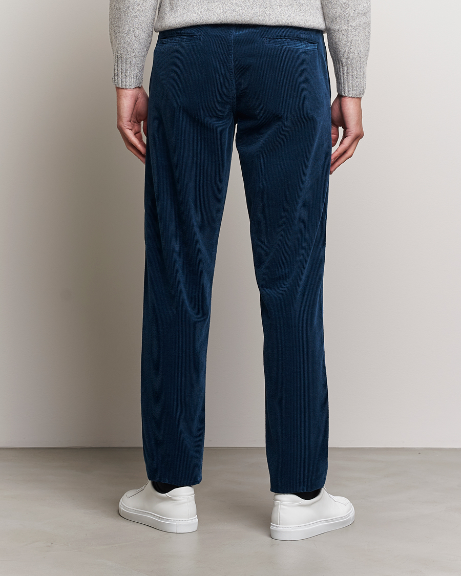 Herr | Byxor | Aspesi | Drawstring Corduroy Trousers Navy