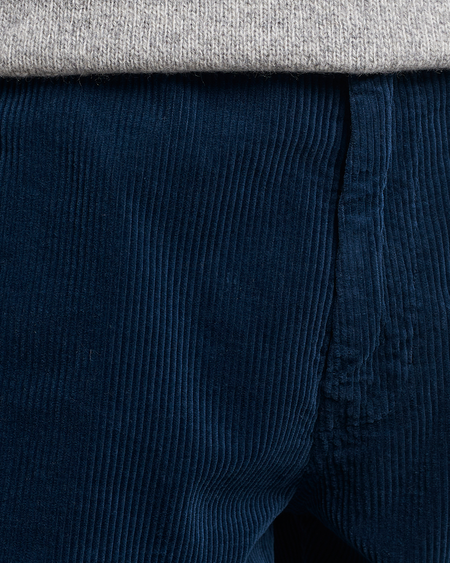 Herr | Byxor | Aspesi | Drawstring Corduroy Trousers Navy