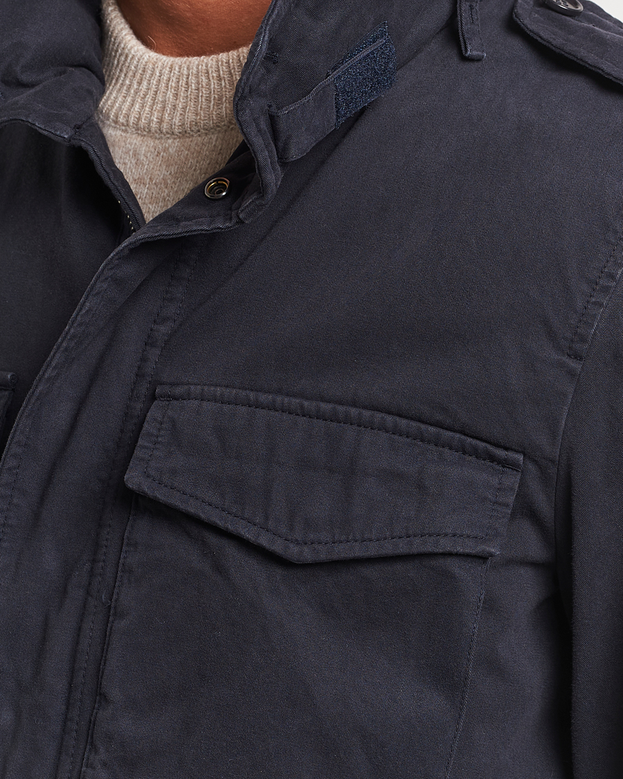 Herr | Jackor | Aspesi | Lined Cotton Field Jacket Navy