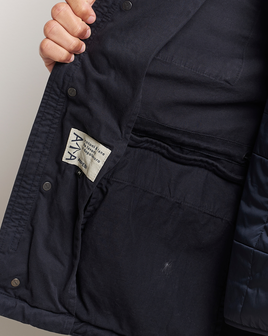 Herr | Jackor | Aspesi | Lined Cotton Field Jacket Navy