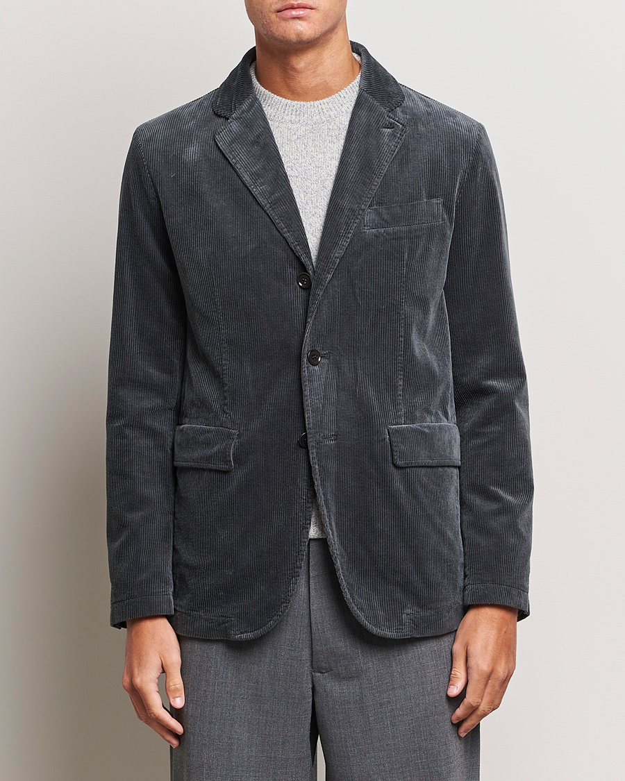 Herr | Manchesterkavajer | Aspesi | Corduroy Blazer Charcoal