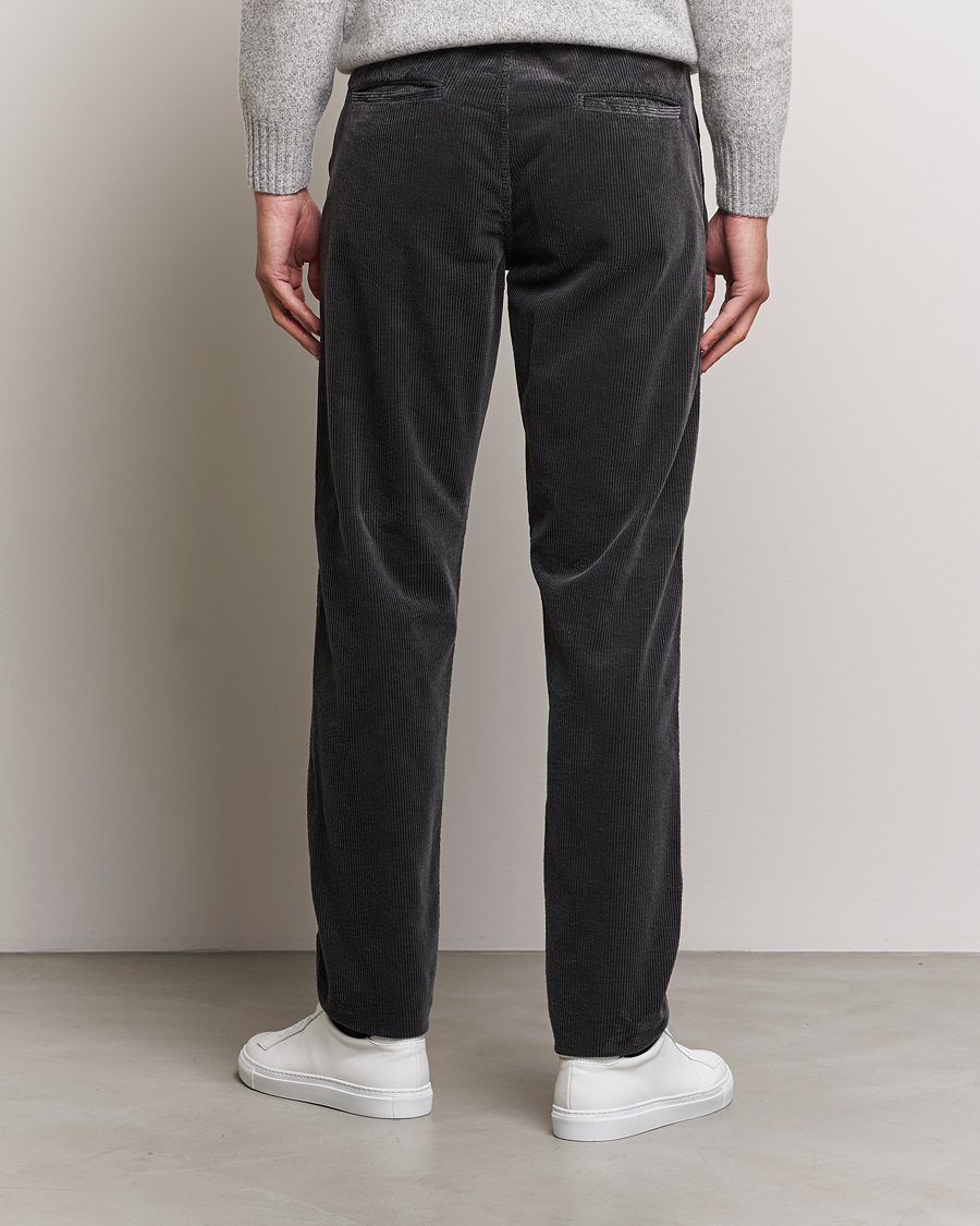 Herr | Byxor | Aspesi | Drawstring Corduroy Trousers Charcoal