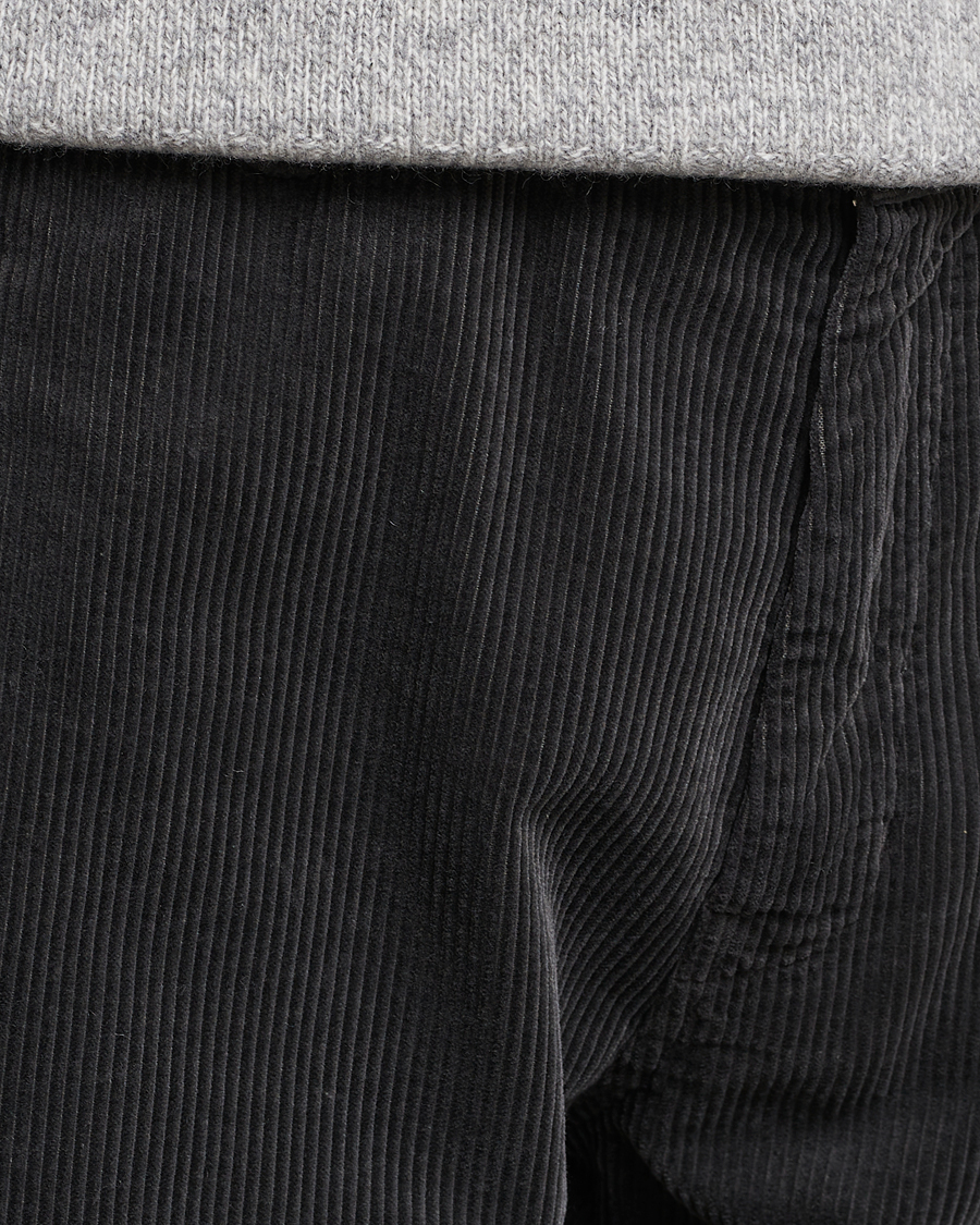 Herr | Byxor | Aspesi | Drawstring Corduroy Trousers Charcoal