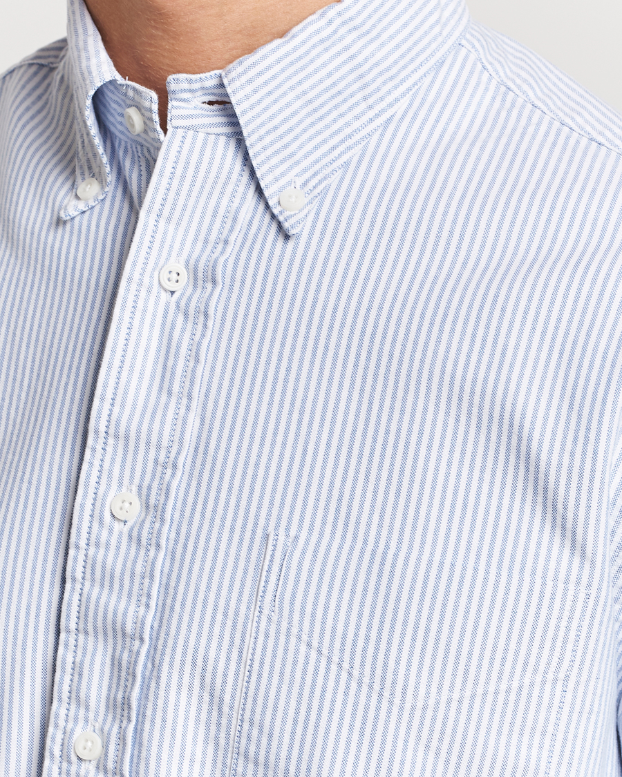 Herr | Skjortor | Gitman Vintage | Button Down Striped Oxford Shirt Light Blue