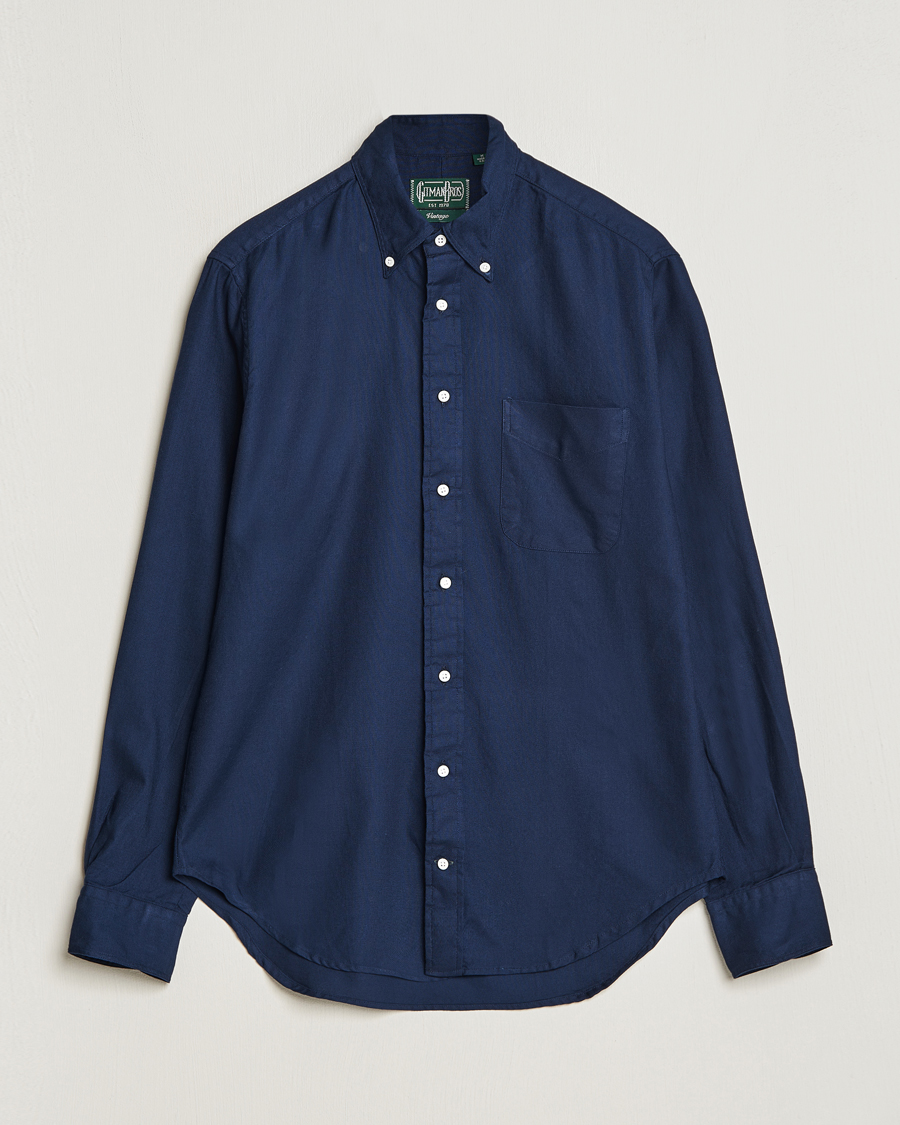 Herr | Skjortor | Gitman Vintage | Button Down Hopsack Shirt Navy