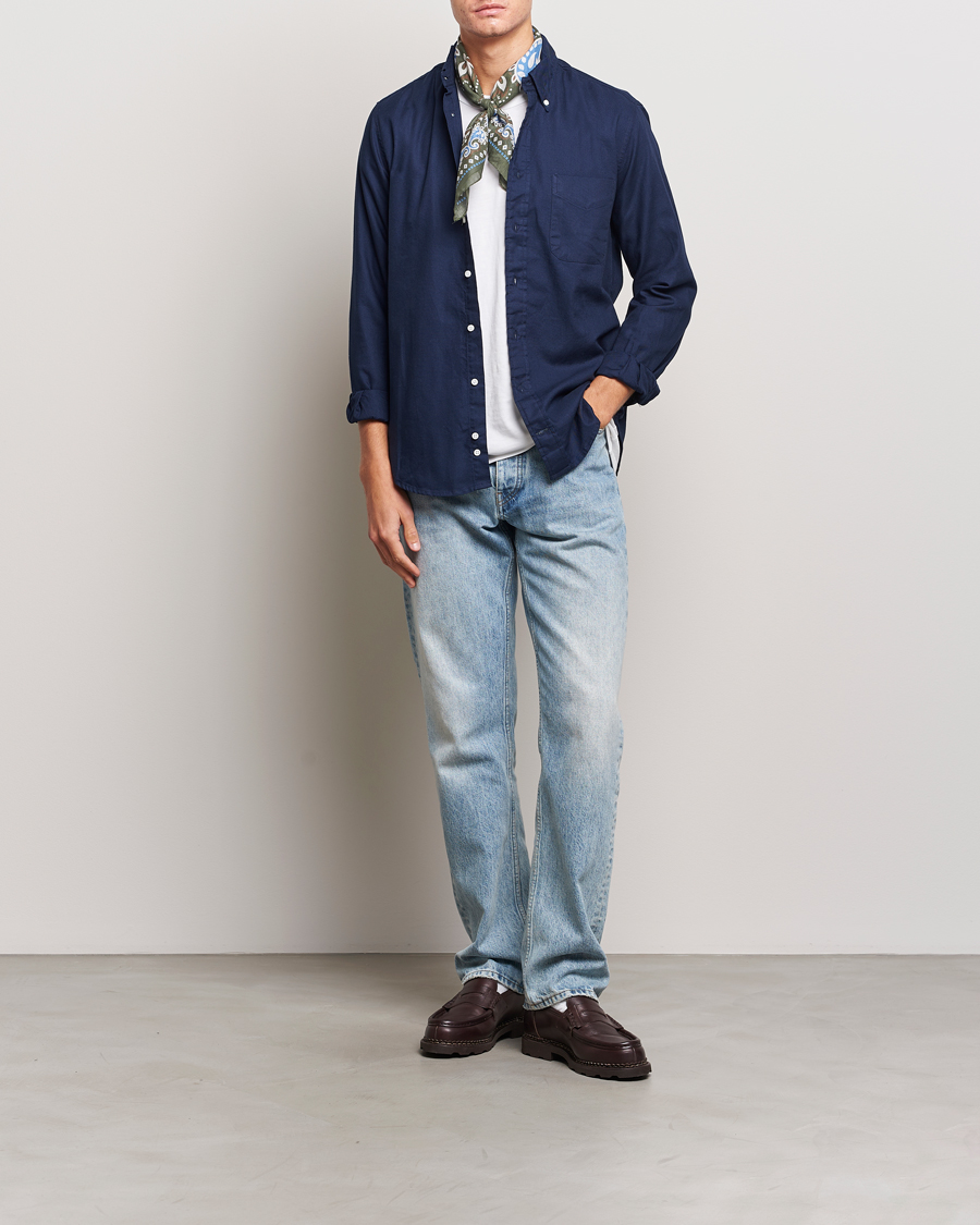 Herr | Skjortor | Gitman Vintage | Button Down Hopsack Shirt Navy
