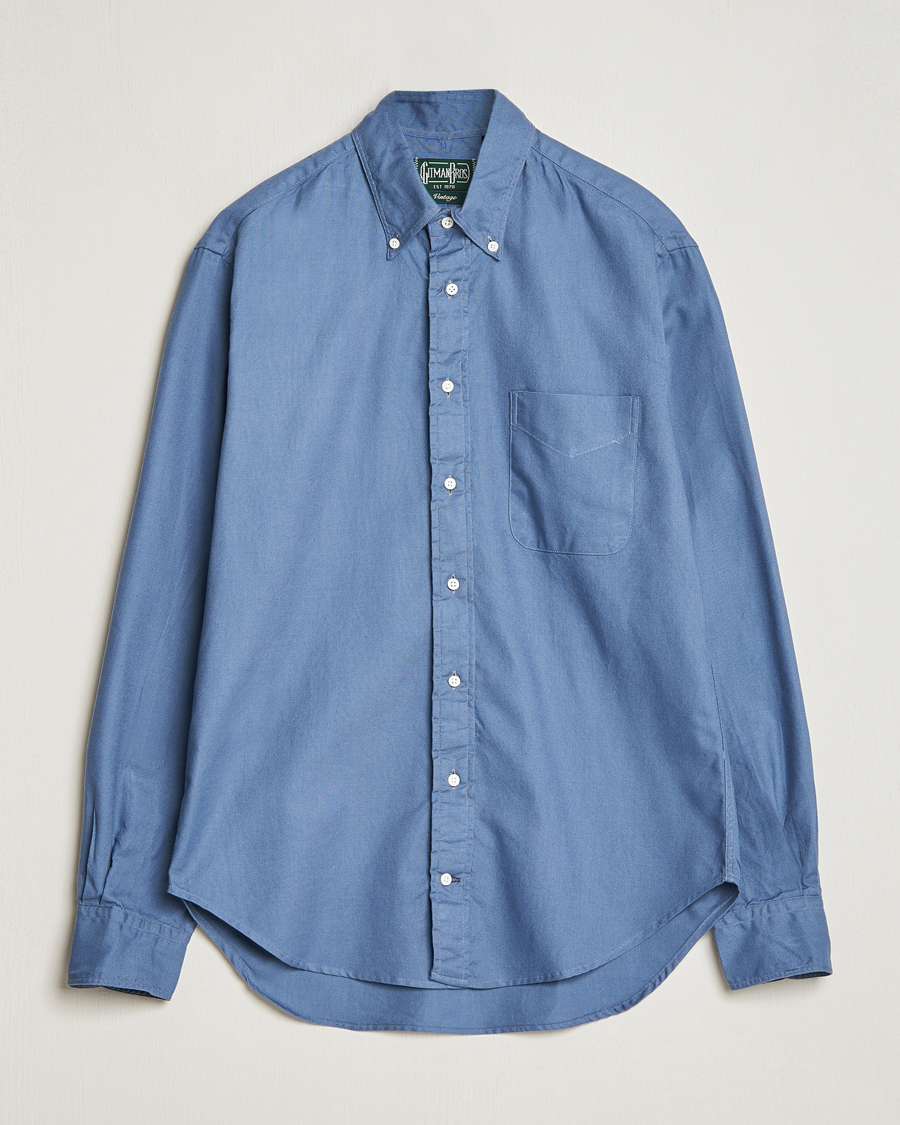 Herr | Skjortor | Gitman Vintage | Button Down Hopsack Shirt Blue