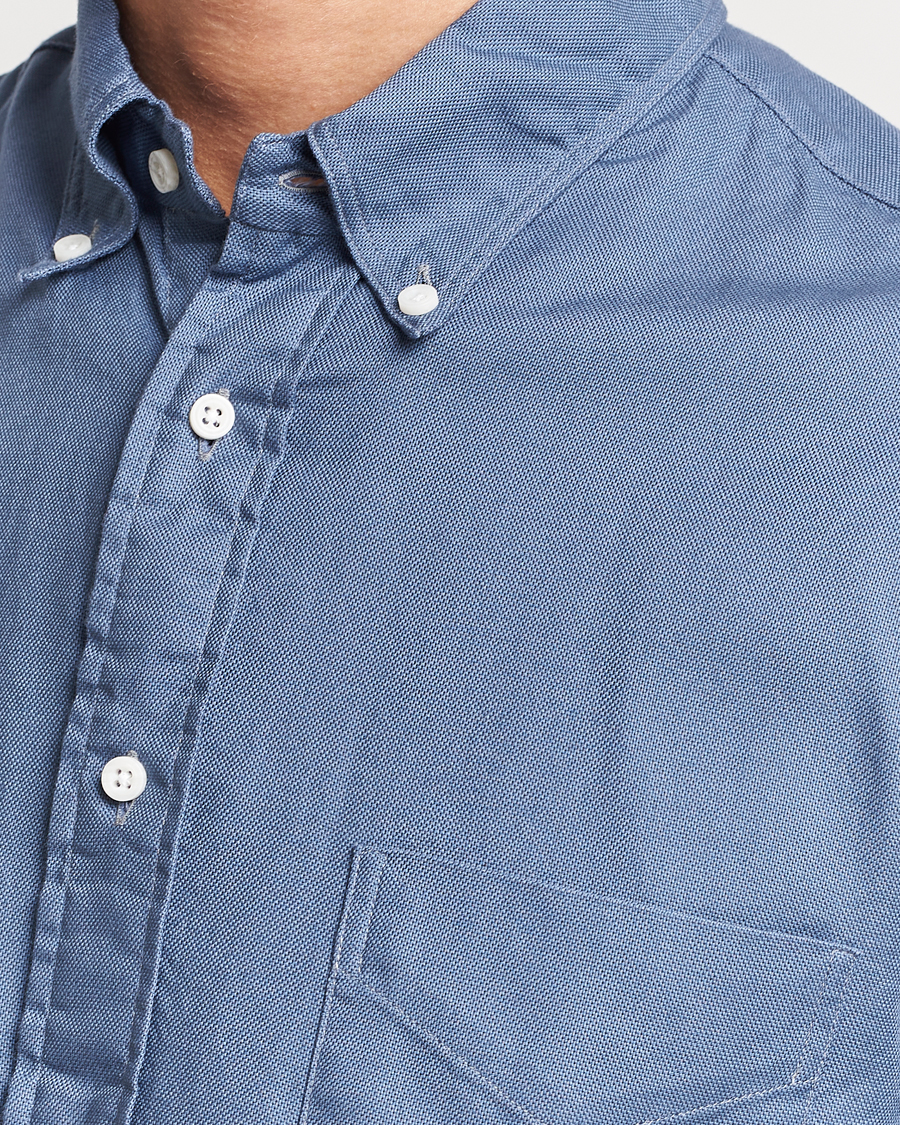 Herr | Skjortor | Gitman Vintage | Button Down Hopsack Shirt Blue