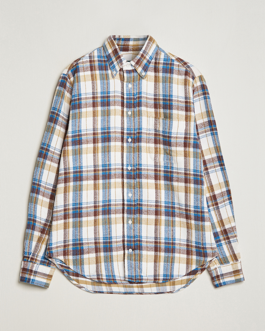 Herr | Skjortor | Gitman Vintage | Button Down Triple Yarn Shirt Brown/White Check