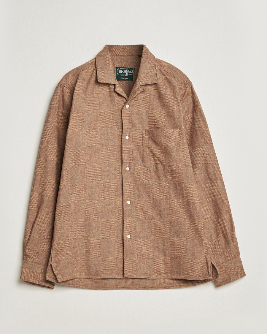 Herr | Skjortor | Gitman Vintage | Brushed Patchwork Camp Shirt Tan