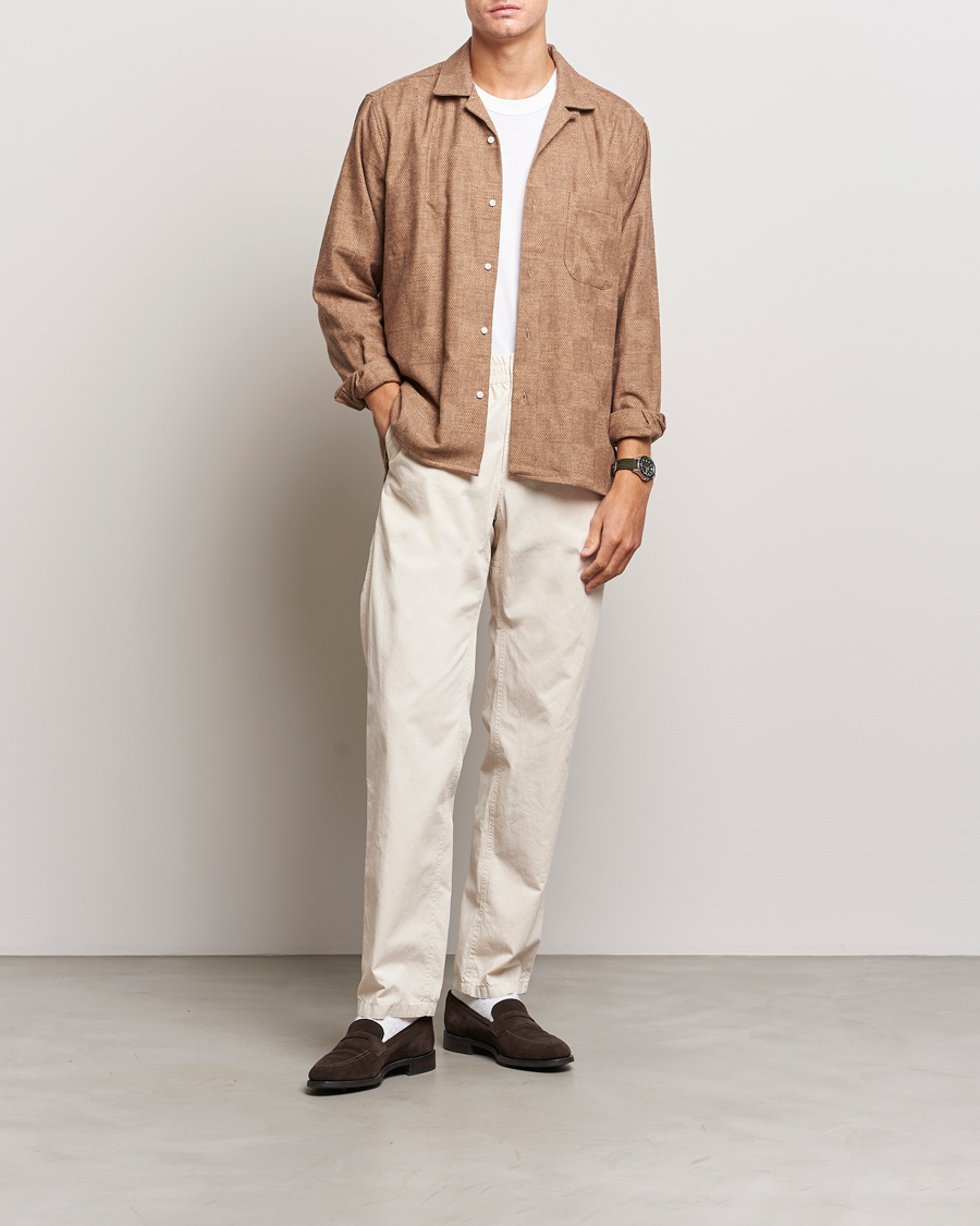 Herr | Skjortor | Gitman Vintage | Brushed Patchwork Camp Shirt Tan