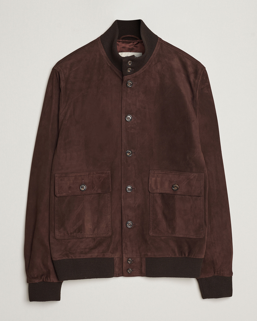Herr | Jackor | Valstar | Valstarino Suede Jacket Dark Brown