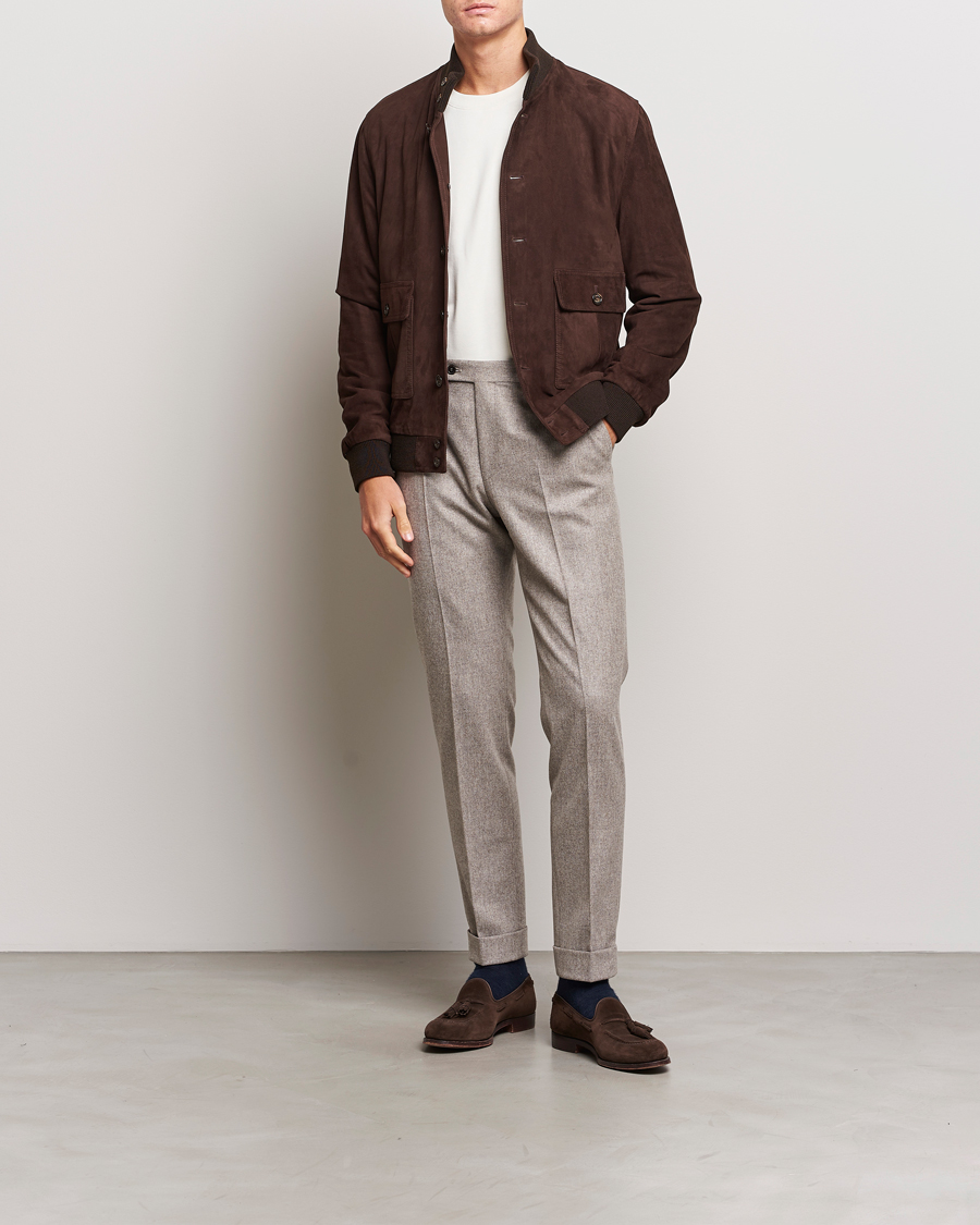 Herr | Jackor | Valstar | Valstarino Suede Jacket Dark Brown