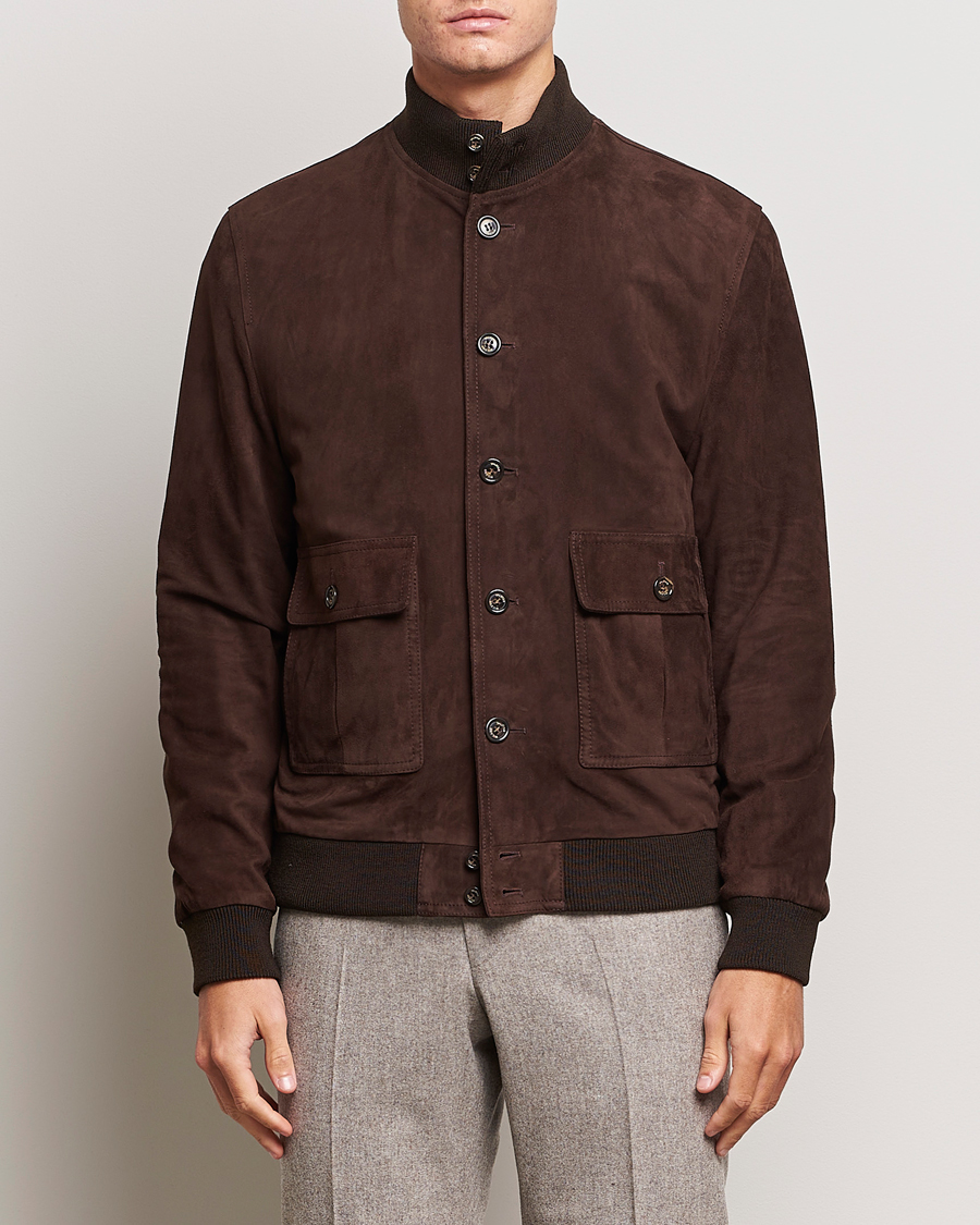 Herr | Jackor | Valstar | Valstarino Suede Jacket Dark Brown