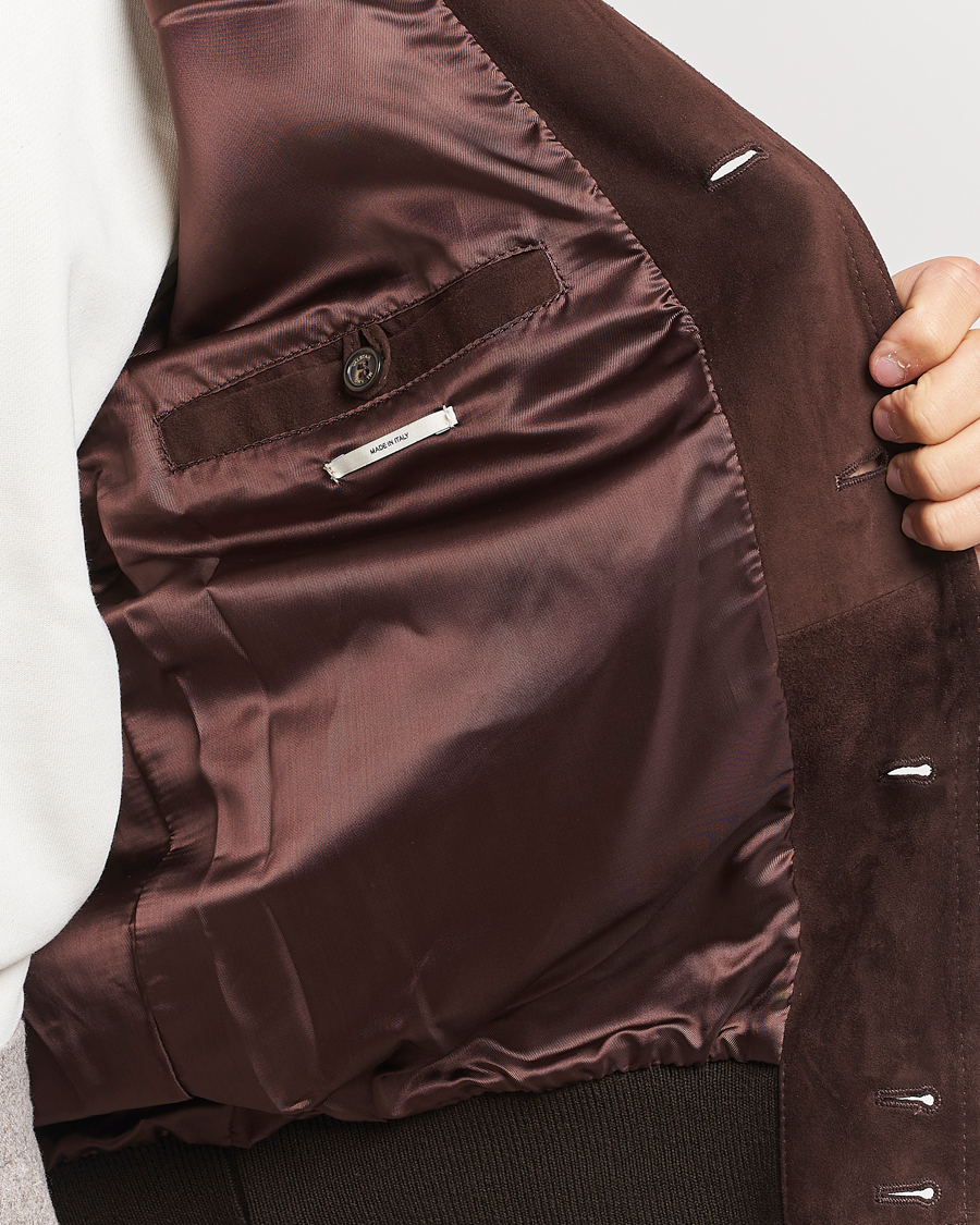 Herr | Jackor | Valstar | Valstarino Suede Jacket Dark Brown