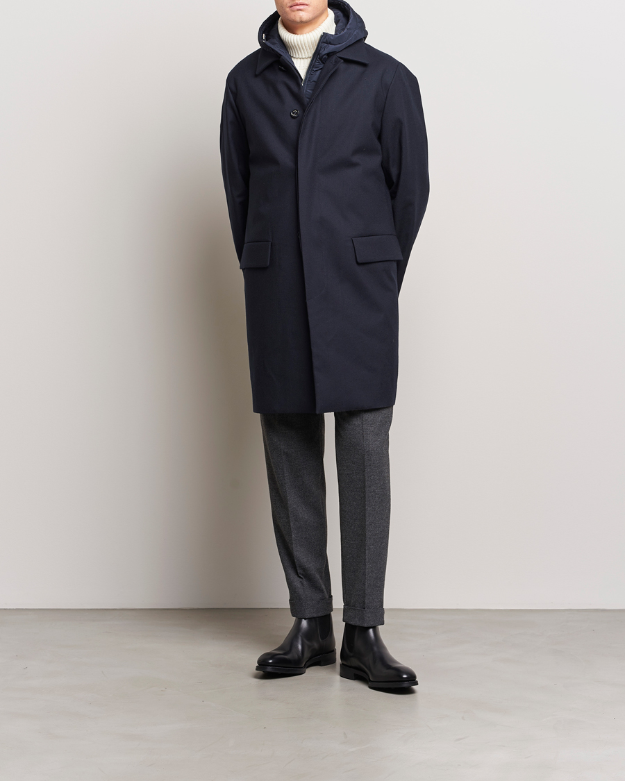 Herr | Jackor | Valstar | Waterproof 2-in-1 Flannel Overcoat Navy