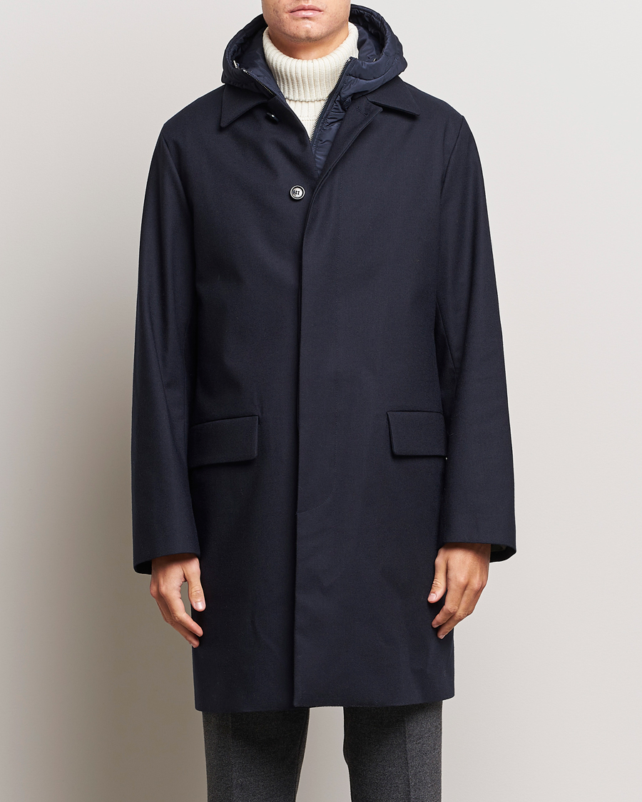 Herr | Jackor | Valstar | Waterproof 2-in-1 Flannel Overcoat Navy