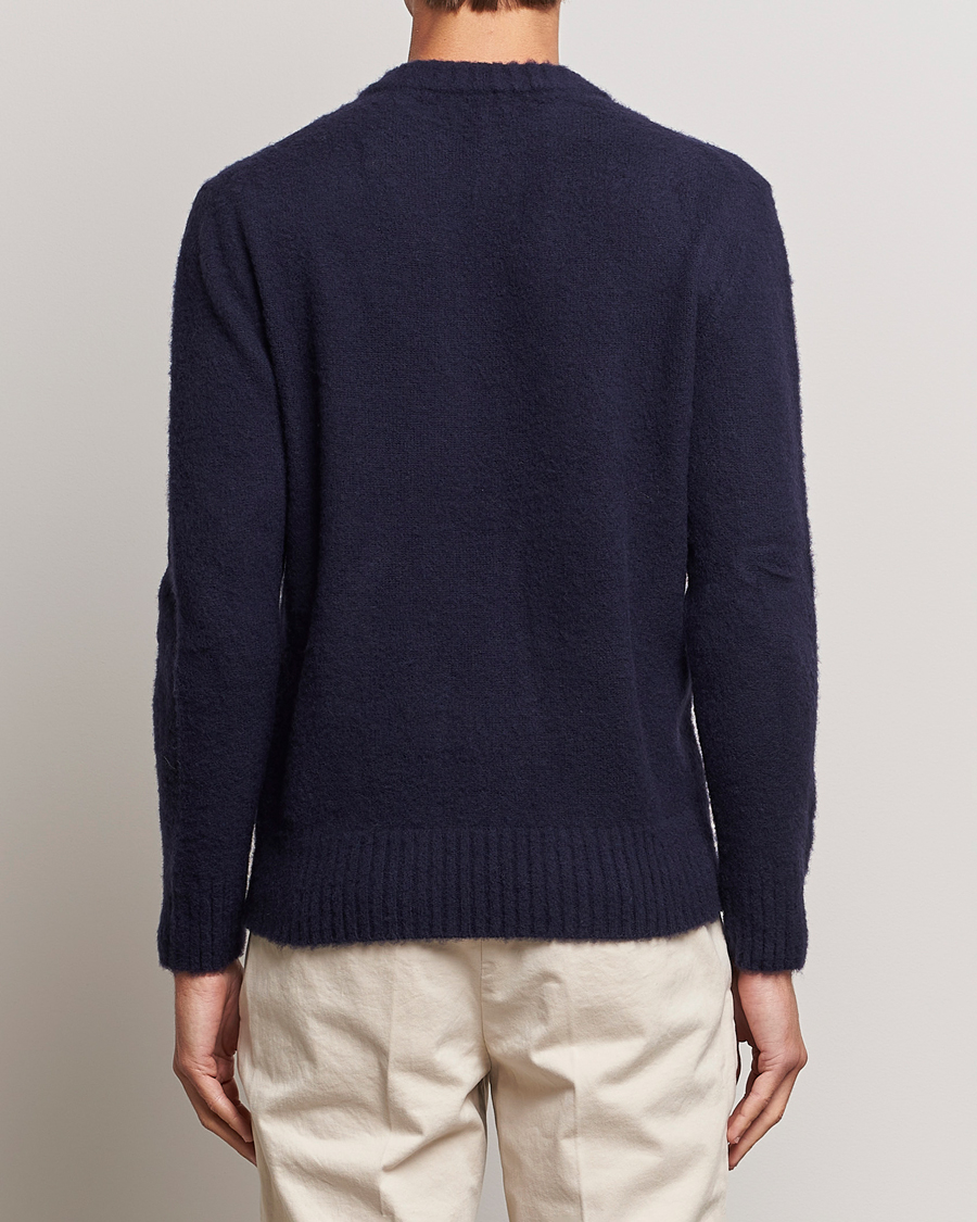 Herr | Tröjor | Piacenza Cashmere | Brushed Wool Crew Neck Navy