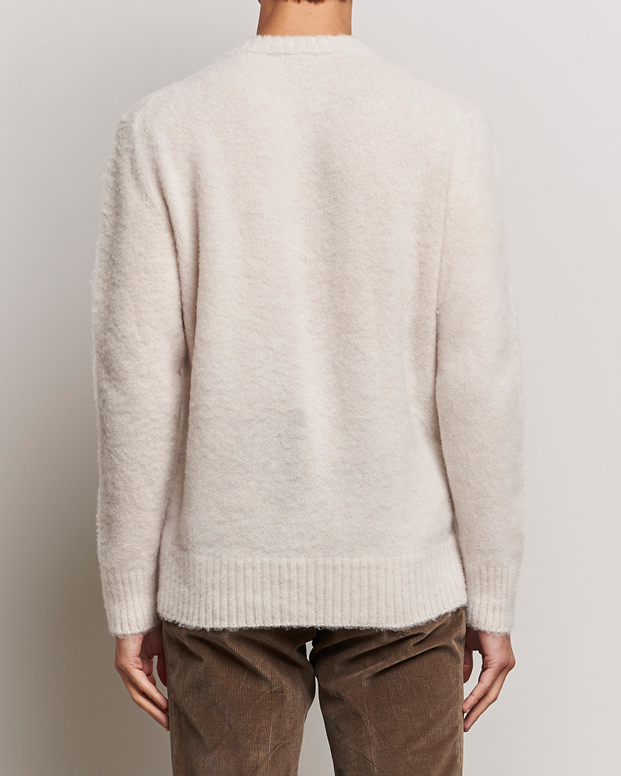 Herr | Tröjor | Piacenza Cashmere | Brushed Wool Crew Neck Beige