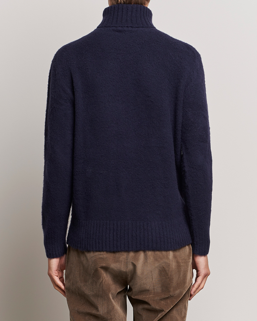 Herr | Tröjor | Piacenza Cashmere | Brushed Wool Rollneck Navy