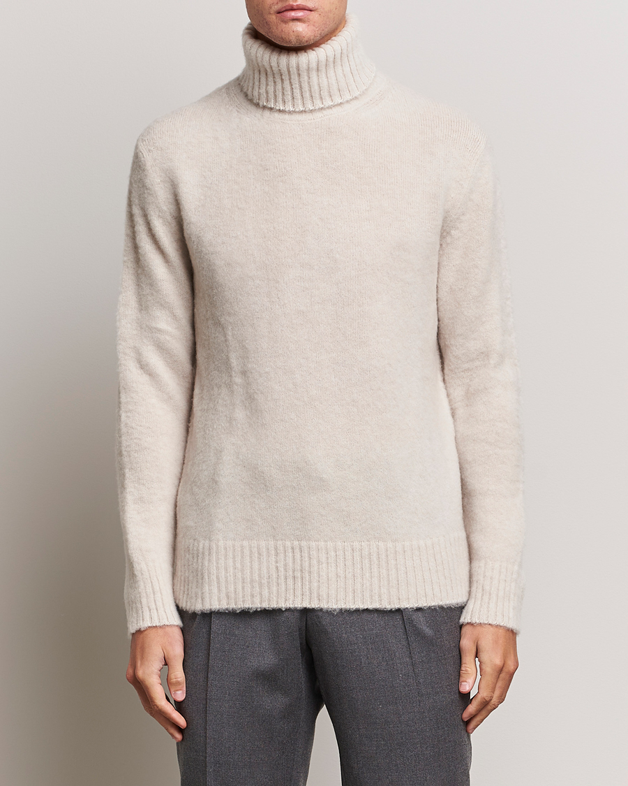 Herr |  | Piacenza Cashmere | Brushed Wool Rollneck Beige
