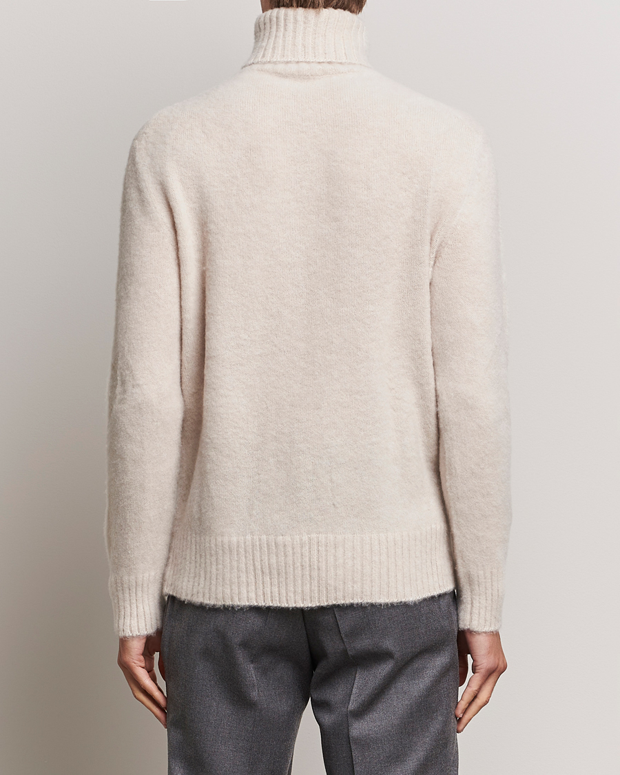 Herr | Tröjor | Piacenza Cashmere | Brushed Wool Rollneck Beige
