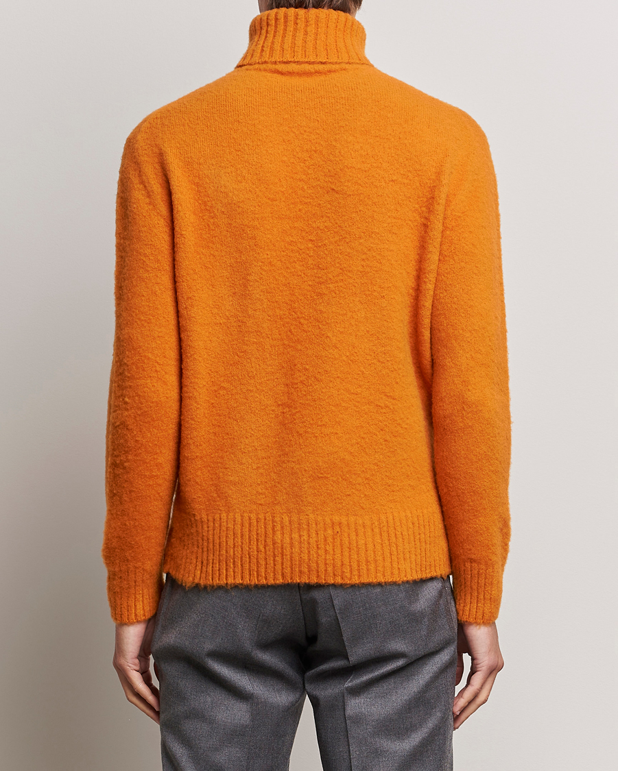 Herr | Tröjor | Piacenza Cashmere | Brushed Wool Rollneck Orange