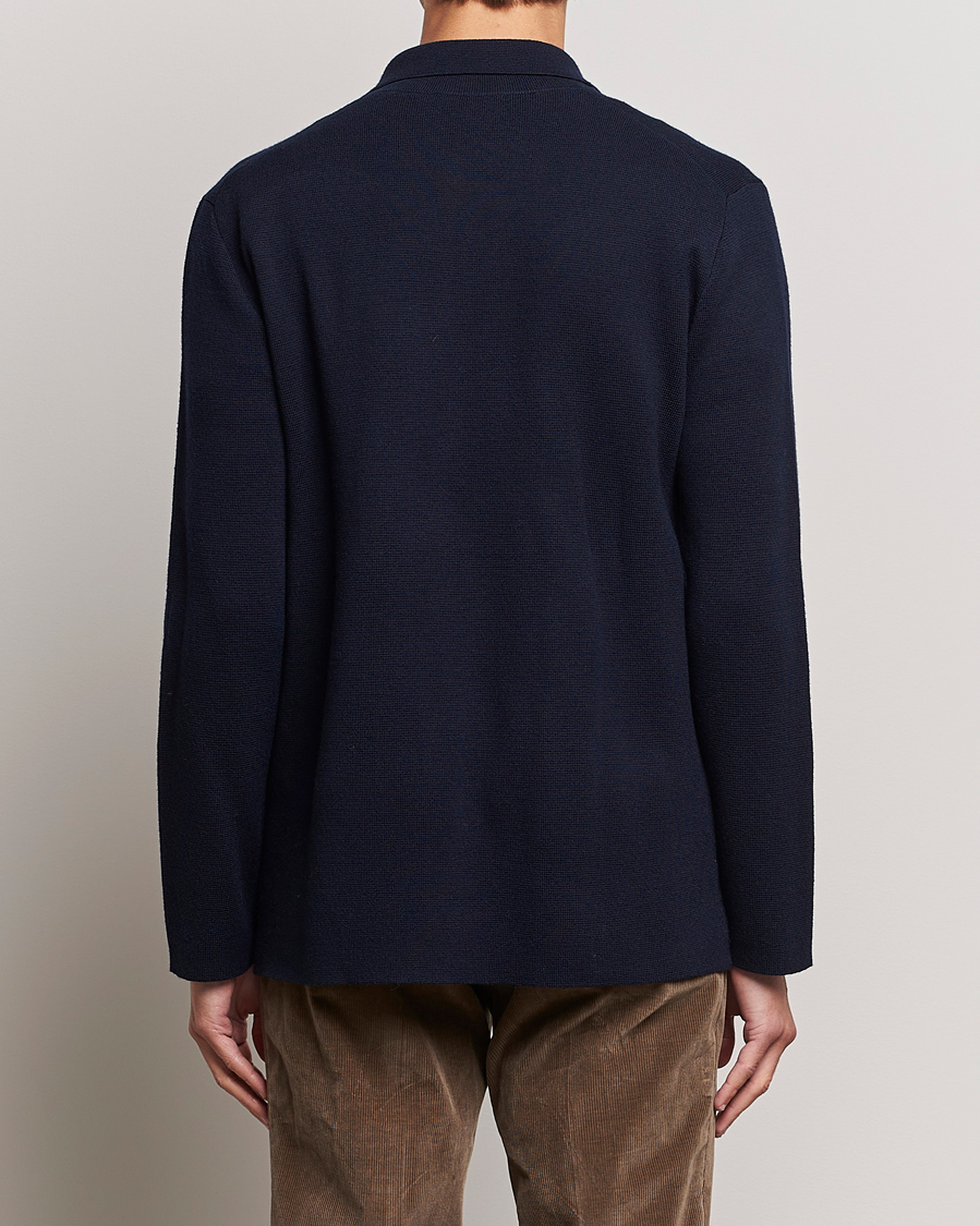Herr | Tröjor | Piacenza Cashmere | Virgin Wool Knit Cardigan Navy