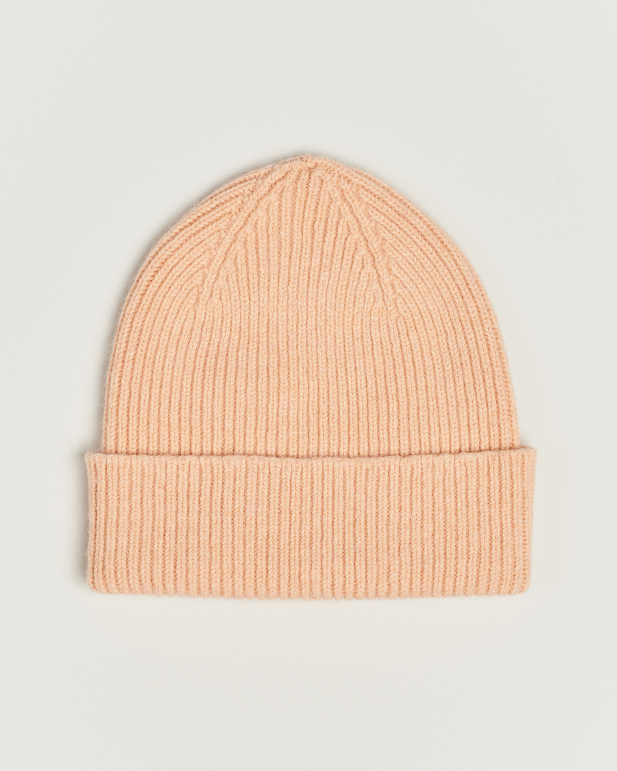 Herr | Mössor | Le Bonnet | Lambswool/Caregora Beanie Peach