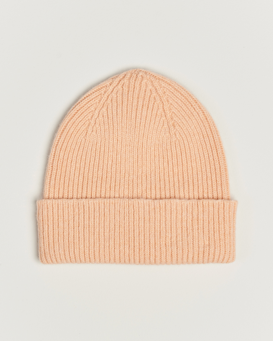 Herr | Mössor | Le Bonnet | Lambswool/Caregora Beanie Peach