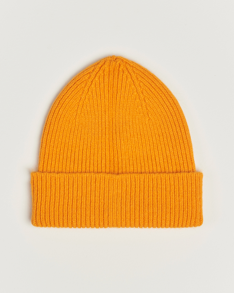 Herr | Mössor | Le Bonnet | Lambswool/Caregora Beanie Orange Peel