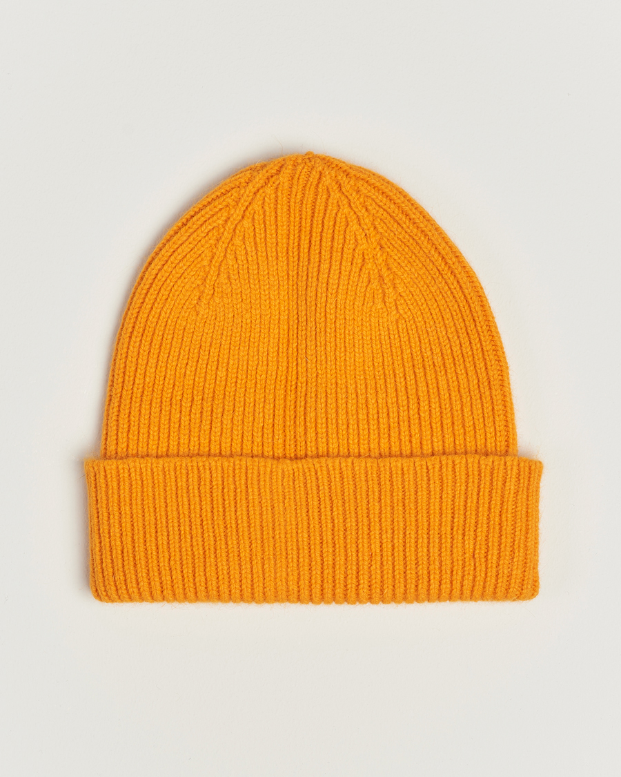 Herr | Mössor | Le Bonnet | Lambswool/Caregora Beanie Orange Peel