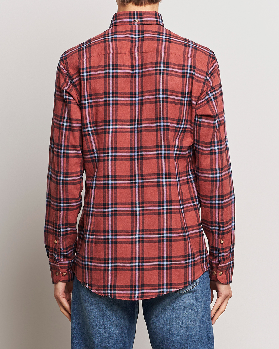 Herr | Skjortor | Eton | Regular Fit Checked Flannel Shirt Red/Navy