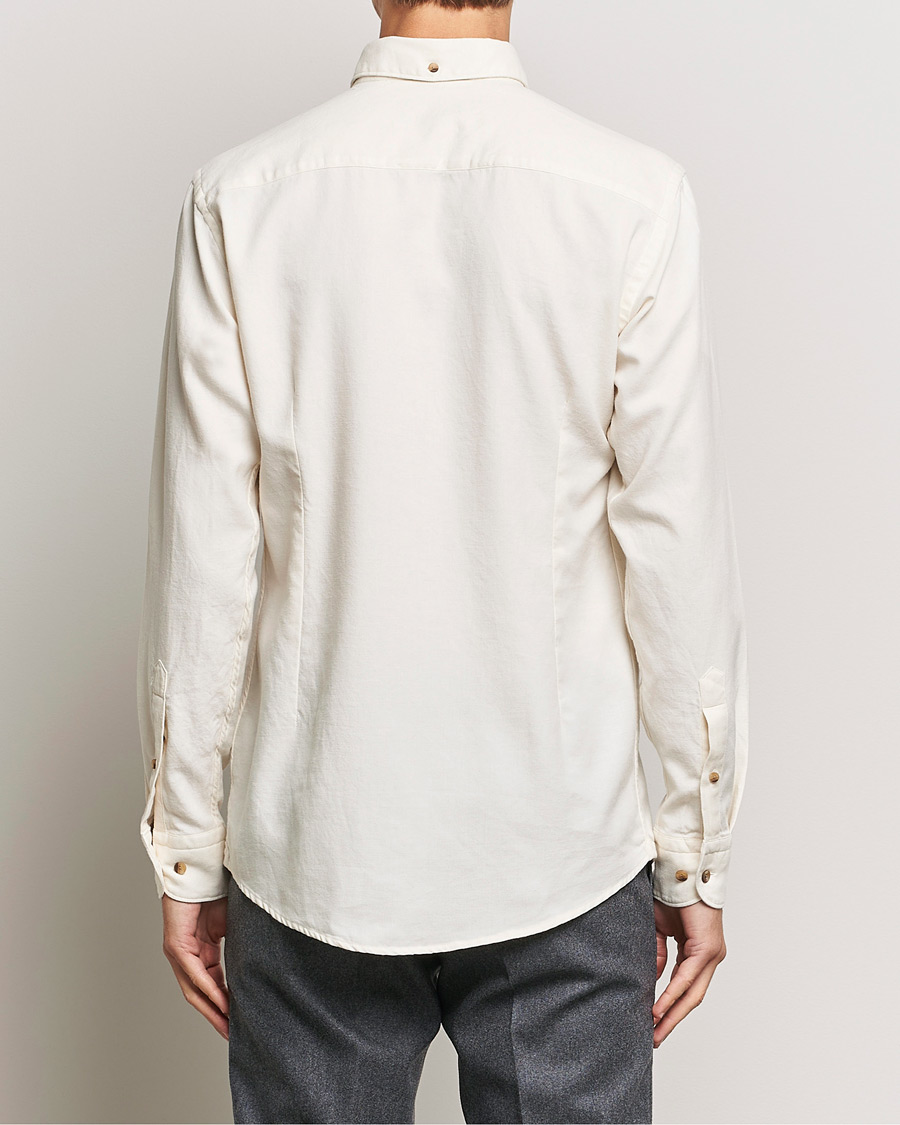 Herr | Skjortor | Eton | Slim Fit Twill Flannel Shirt Off White