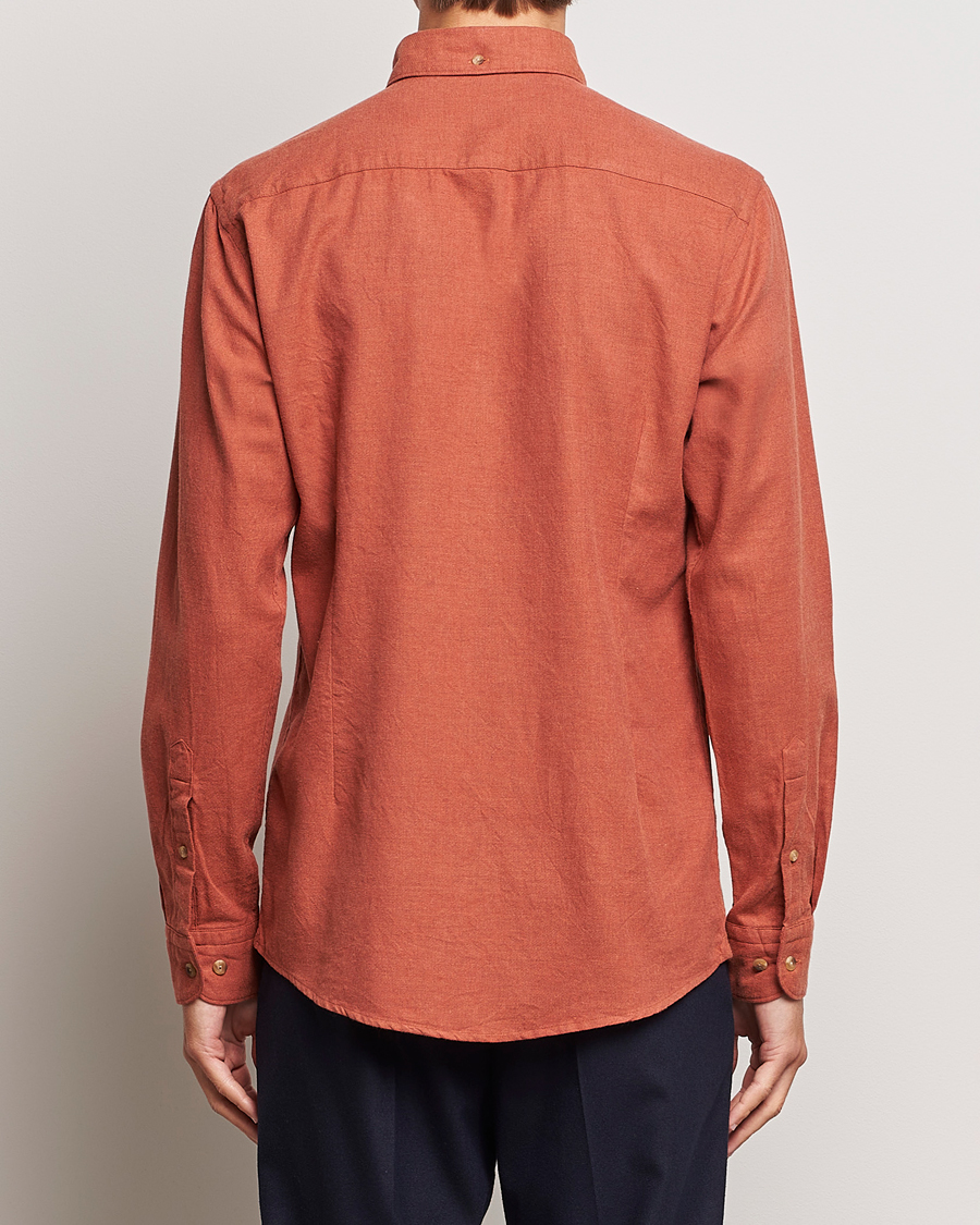Herr | Skjortor | Eton | Slim Fit Twill Flannel Shirt Rust Red