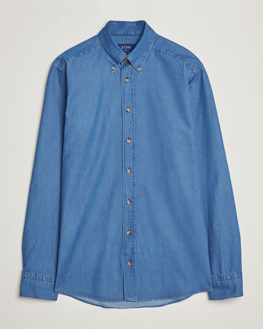 Herr | Skjortor | Eton | Slim Fit Denim Shirt Blue