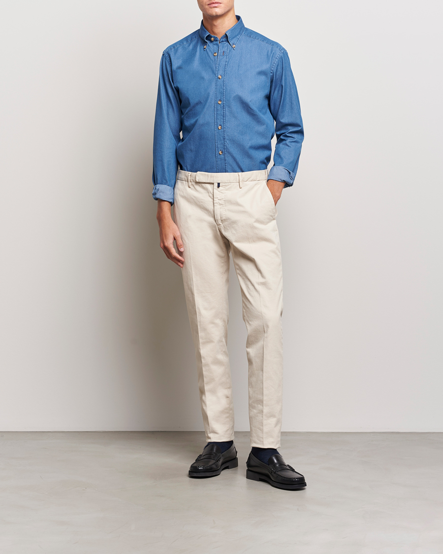 Herr | Skjortor | Eton | Slim Fit Denim Shirt Blue