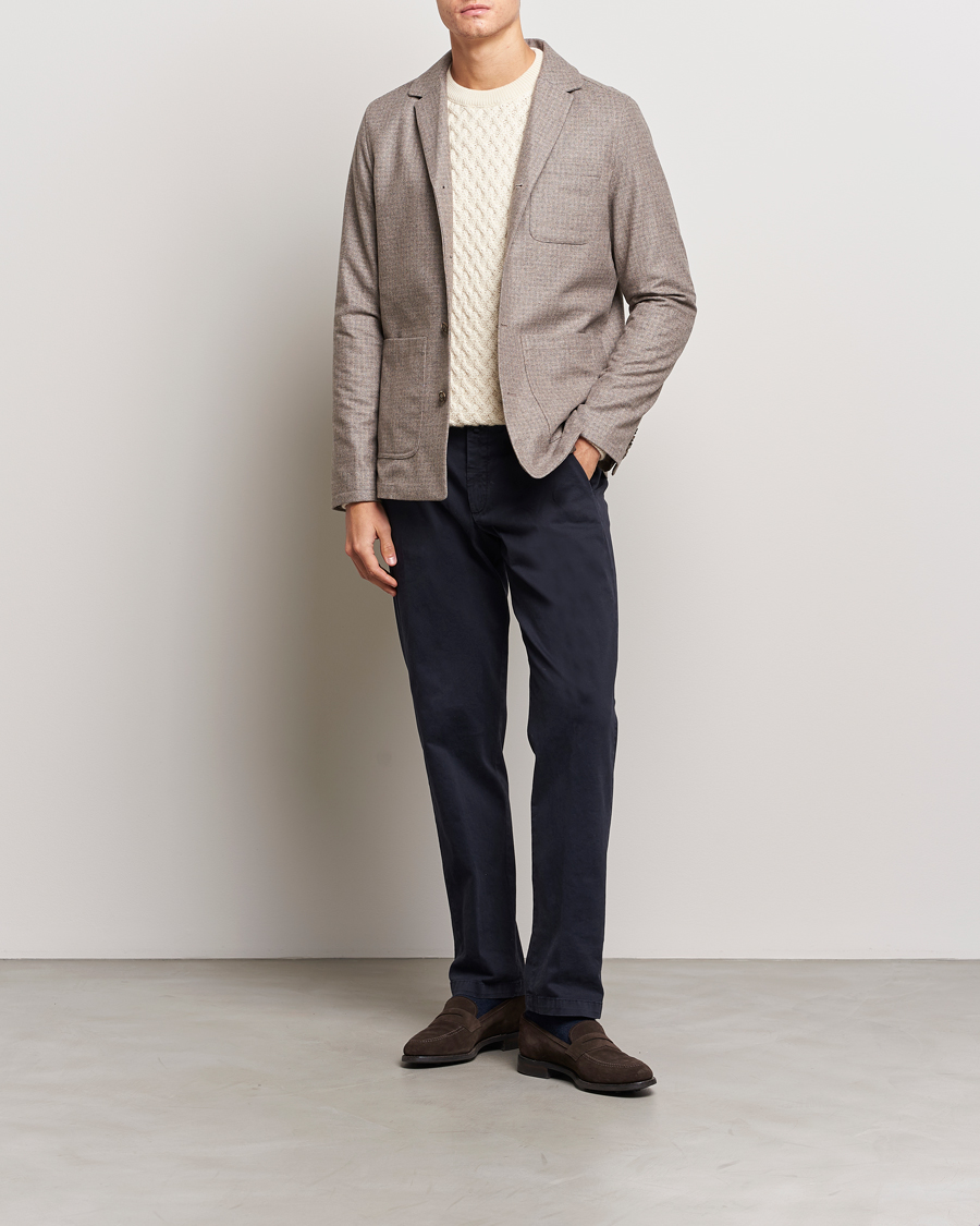 Herr | Skjortor | Eton | Wool/Cashmere Checked Overshirt Brown