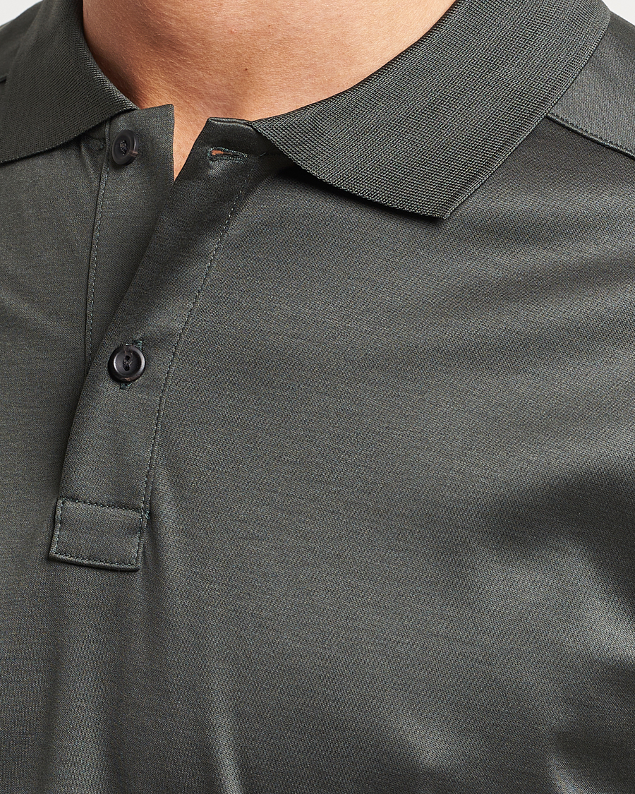 Herr | Tröjor | Eton | Filo Di Scozia Long Sleeve Polo Dark Green