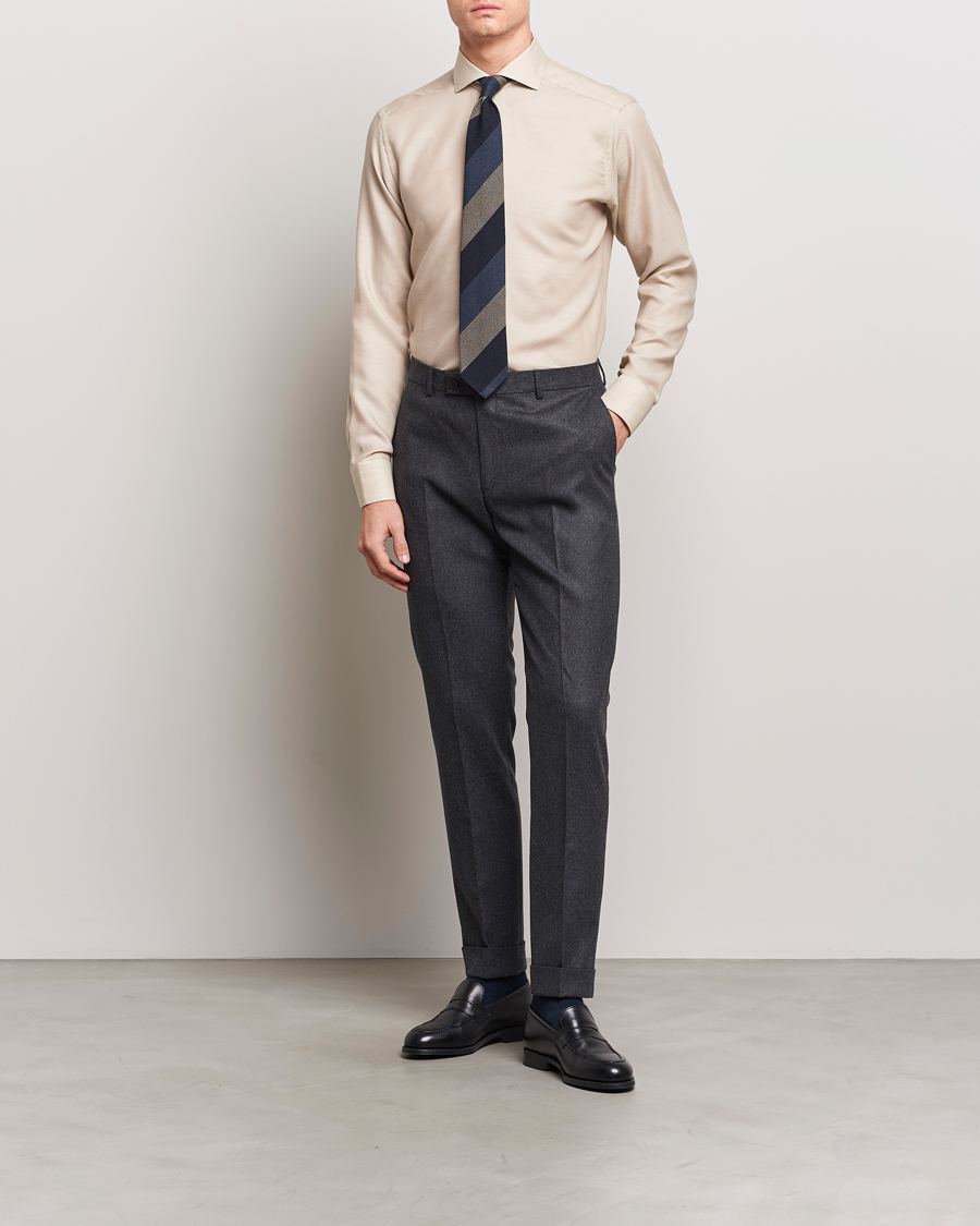 Herr | Skjortor | Eton | Slim Fit Merino Shirt Beige