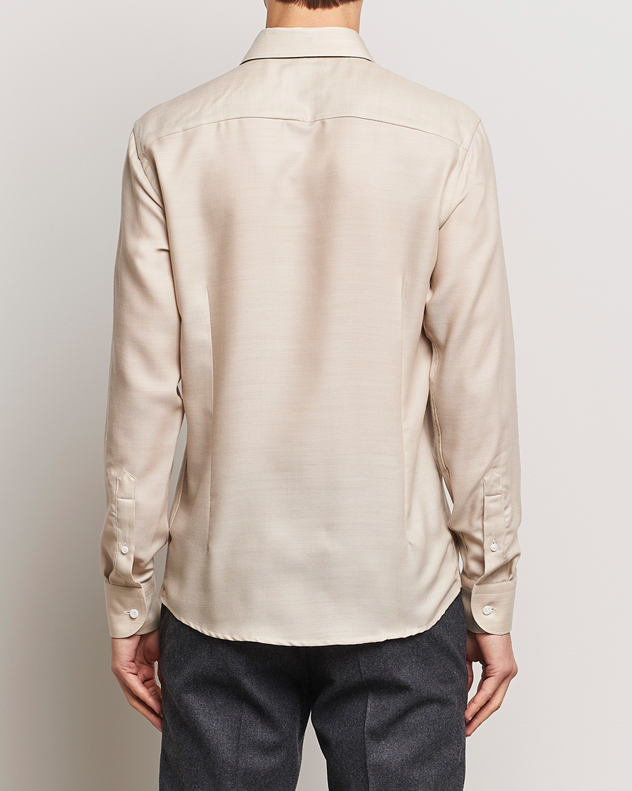 Herr | Skjortor | Eton | Slim Fit Merino Shirt Beige