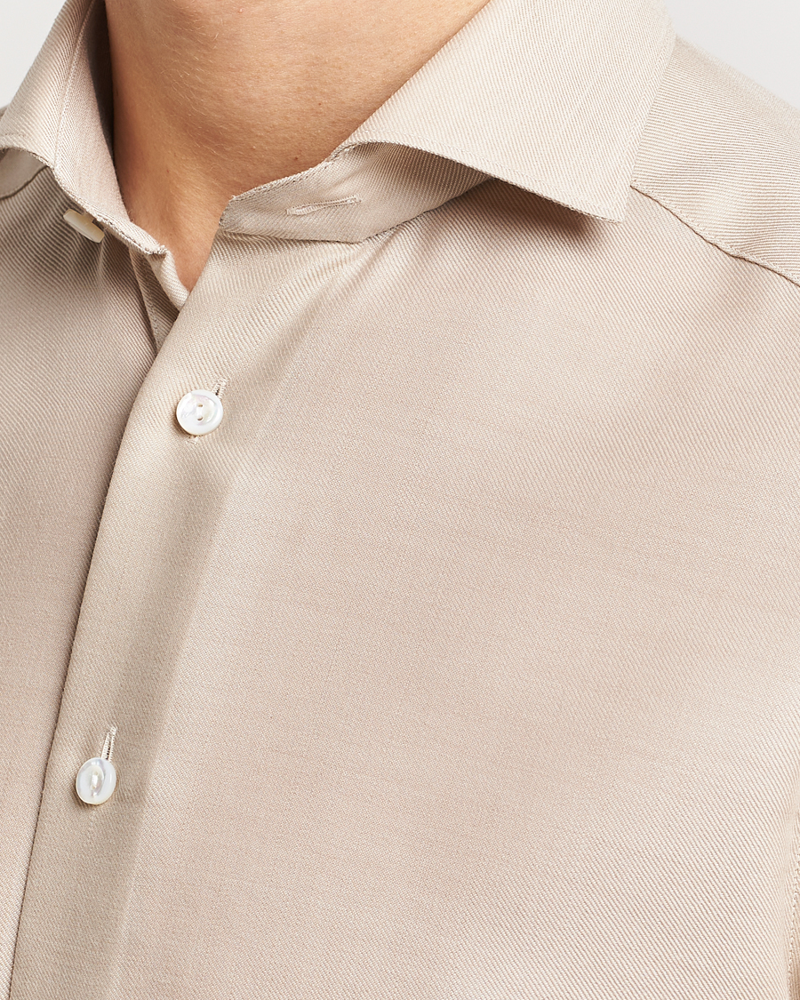 Herr | Skjortor | Eton | Slim Fit Merino Shirt Beige