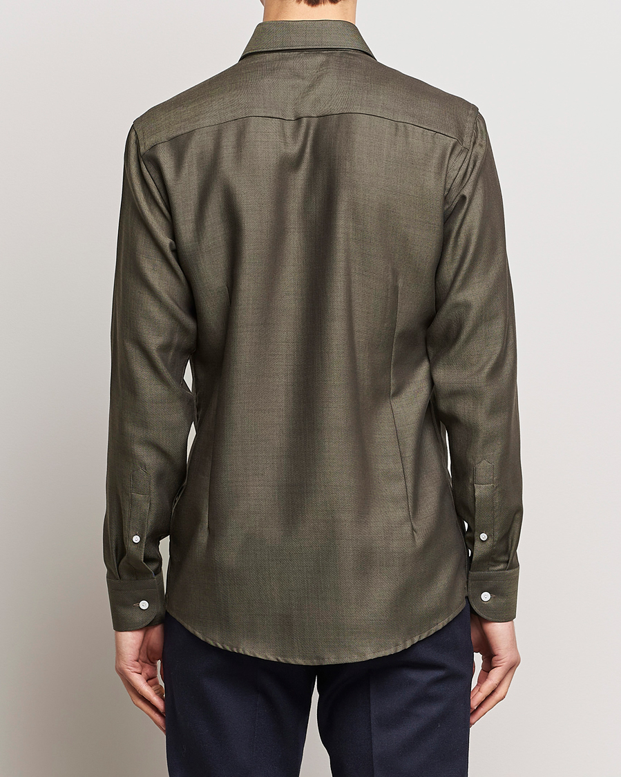 Herr | Skjortor | Eton | Slim Fit Merino Shirt Dark Brown