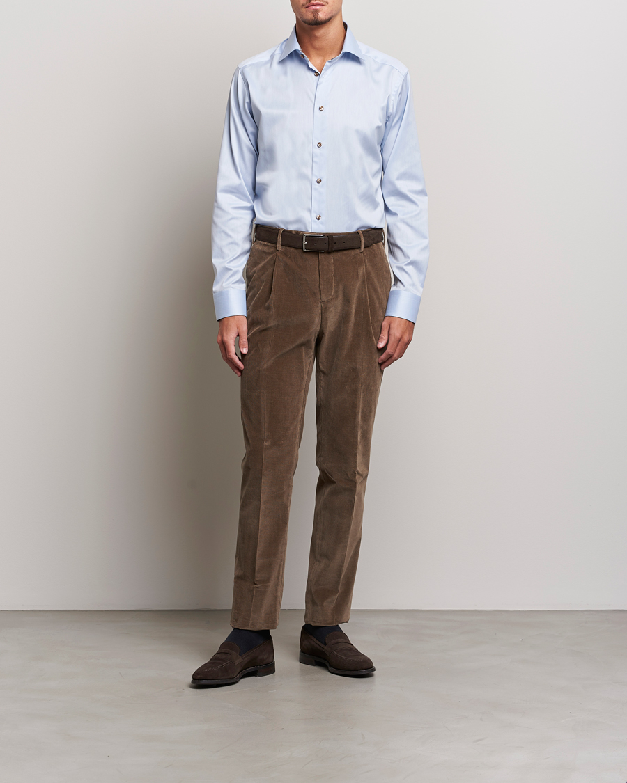 Herr | Skjortor | Eton | Slim Fit Signature Twill Contrast Shirt Blue