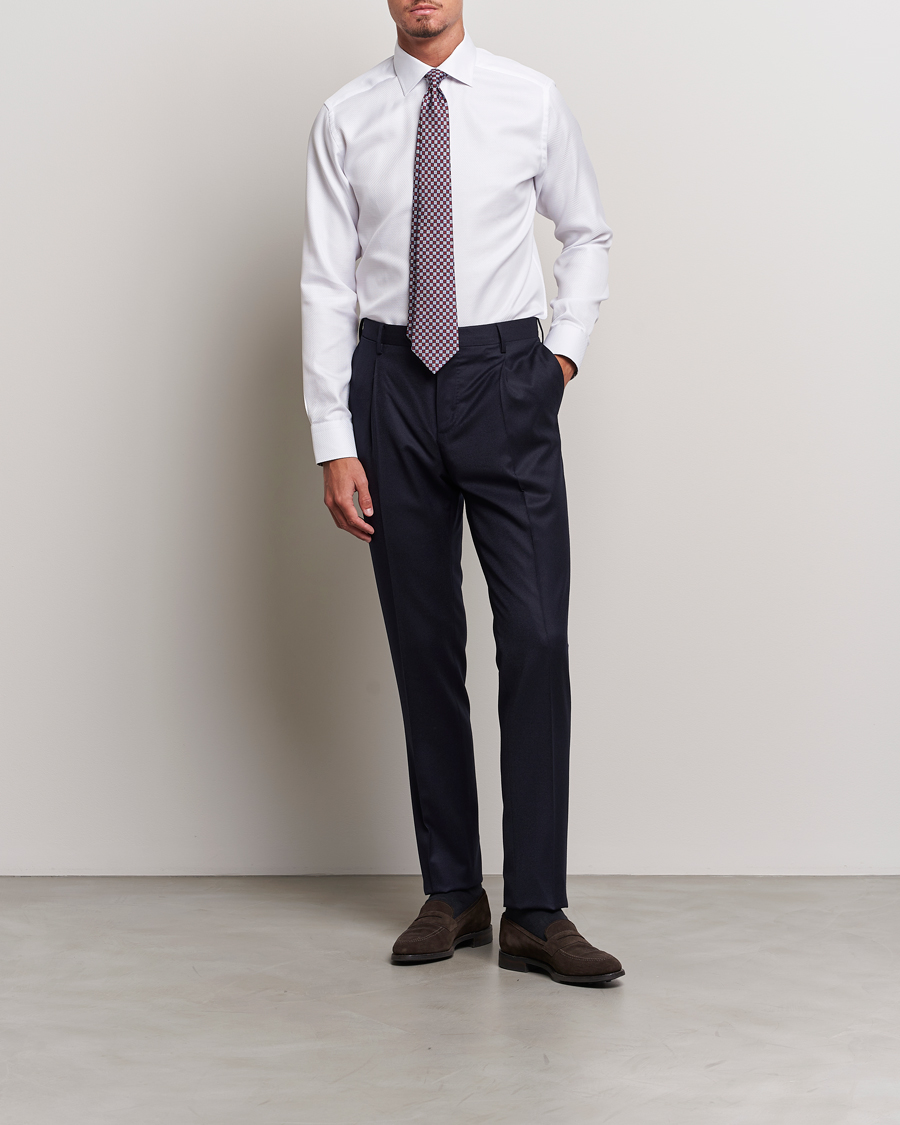 Herr | Skjortor | Eton | Slim Fit Royal Dobby Contrast Shirt White