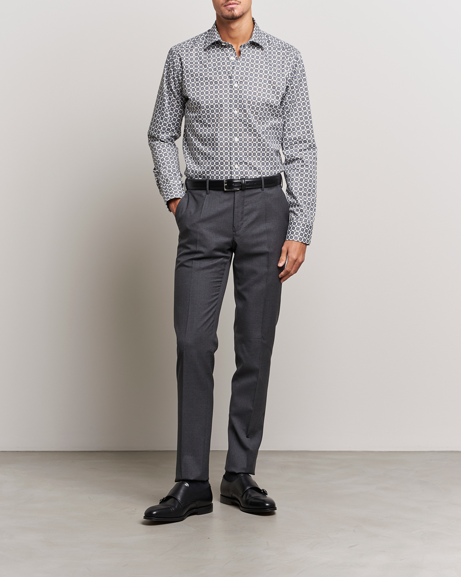 Herr | Skjortor | Eton | Slim Fit Signature Twill Printed Shirt Brown